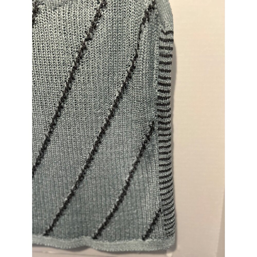 NIC+ZOE Sleeveless Sweater Tank Top PS Petite Small Green Knit Metallic Striped - Picture 9 of 9
